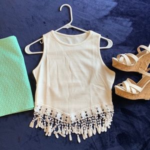 NWOT Emory Rose White Cropped Tank
